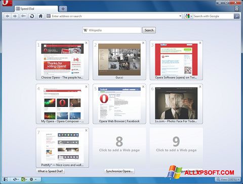 Снимак заслона Opera Windows XP