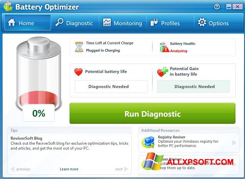 Снимак заслона Battery Optimizer Windows XP