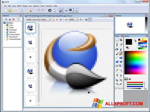 Снимак заслона IcoFX Windows XP