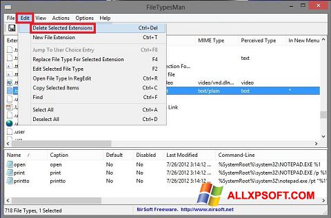 Снимак заслона Unassociate File Types Windows XP
