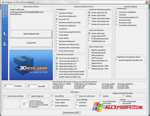 Снимак заслона 3D-Analyze Windows XP