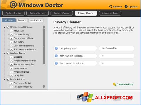Снимак заслона Windows Doctor Windows XP