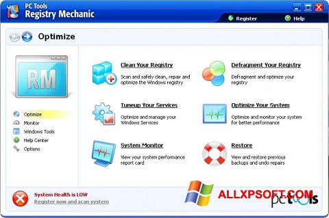 Снимак заслона Registry Mechanic Windows XP
