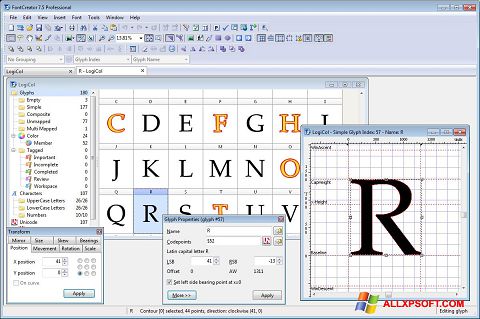 Снимак заслона Font Creator Windows XP