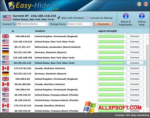 Снимак заслона Hide IP Easy Windows XP