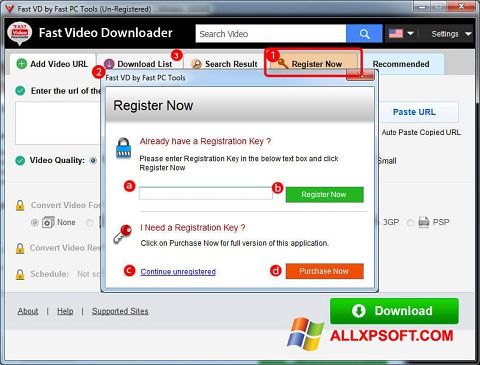 Снимак заслона Fast Video Downloader Windows XP