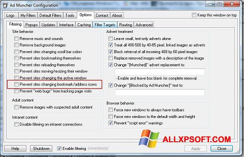 Снимак заслона Ad Muncher Windows XP