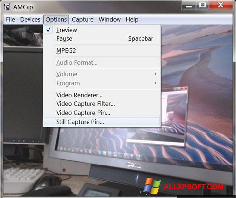 Снимак заслона AMCap Windows XP