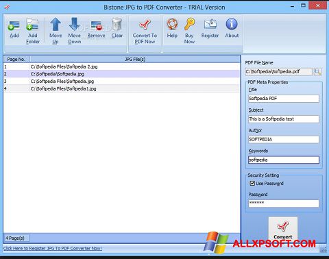 Снимак заслона Image To PDF Converter Windows XP