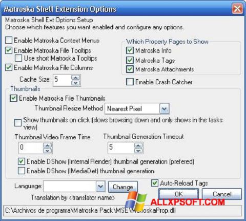 Снимак заслона Matroska Pack Full Windows XP