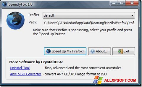 Снимак заслона SpeedyFox Windows XP