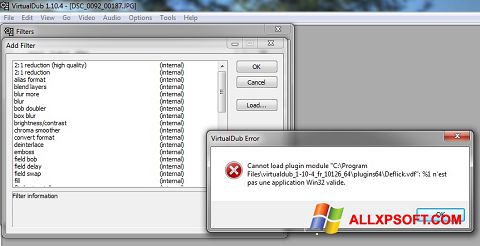 Снимак заслона VirtualDub Windows XP