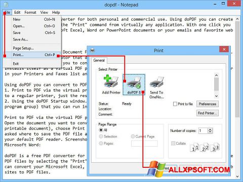 Снимак заслона doPDF Windows XP