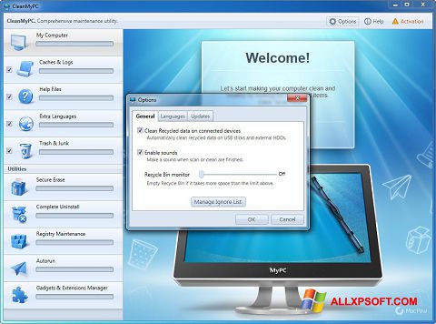 Снимак заслона CleanMyPC Windows XP
