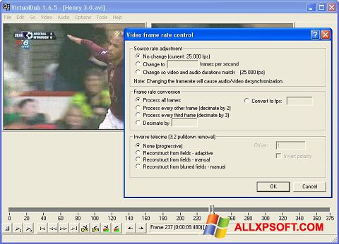 Снимак заслона VirtualDubMod Windows XP