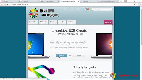 Снимак заслона LinuxLive USB Creator Windows XP