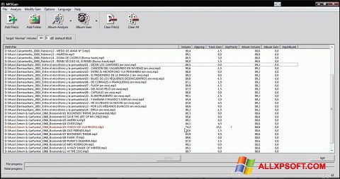 Снимак заслона MP3Gain Windows XP