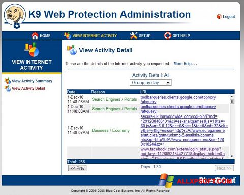 Снимак заслона K9 Web Protection Windows XP