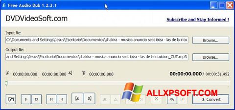 Снимак заслона Free Audio Dub Windows XP