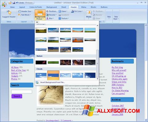 Снимак заслона Artisteer Windows XP