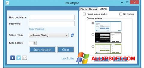 Снимак заслона mHotspot Windows XP