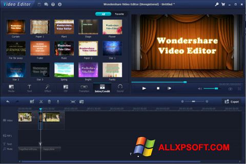Снимак заслона Wondershare Video Editor Windows XP