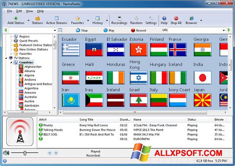 Снимак заслона RarmaRadio Windows XP
