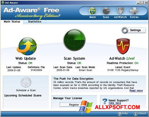 Снимак заслона Ad-Aware Free Windows XP