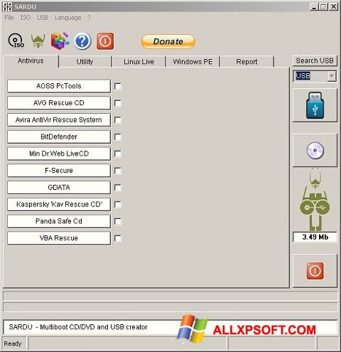 Снимак заслона SARDU Windows XP