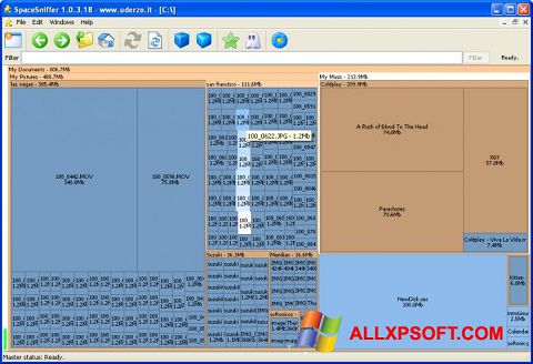 Снимак заслона SpaceSniffer Windows XP