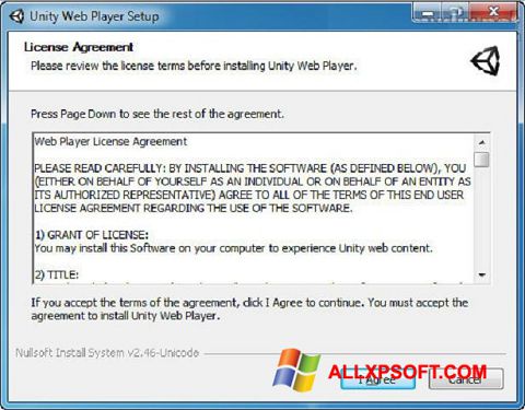 Снимак заслона Unity Web Player Windows XP