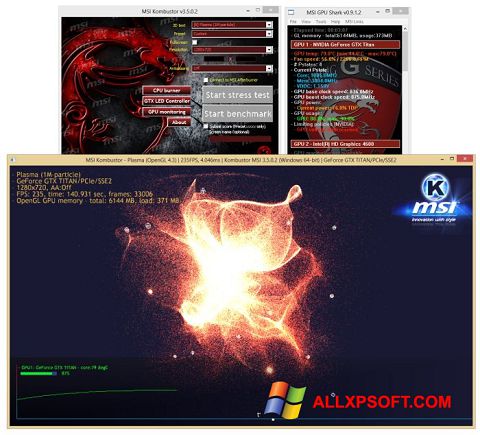 Снимак заслона MSI Kombustor Windows XP