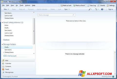 Снимак заслона Windows Live Mail Windows XP