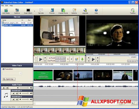 Снимак заслона VideoPad Video Editor Windows XP