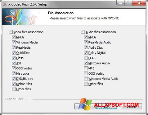 Снимак заслона X Codec Pack Windows XP