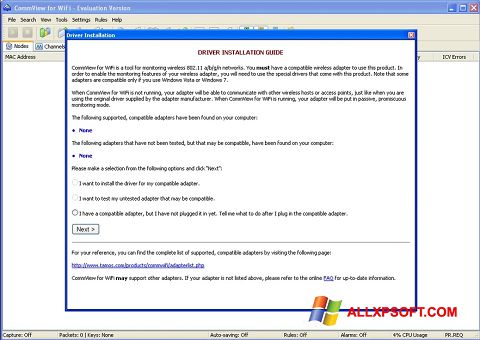 Снимак заслона CommView for WiFi Windows XP