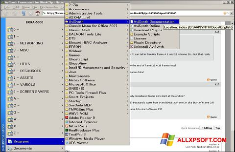 Снимак заслона AviSynth Windows XP