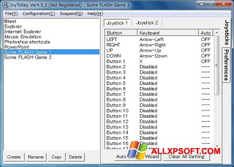 Снимак заслона JoyToKey Windows XP