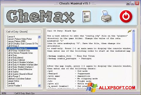 Снимак заслона CheMax Windows XP