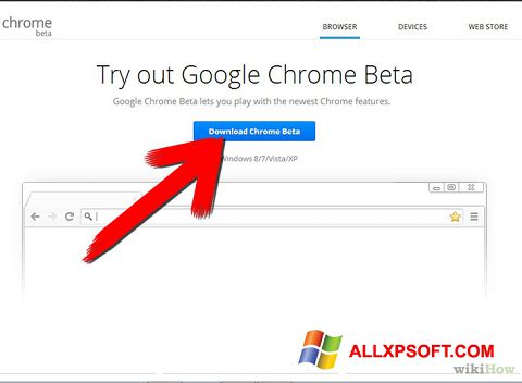 Снимак заслона Google Chrome Beta Windows XP