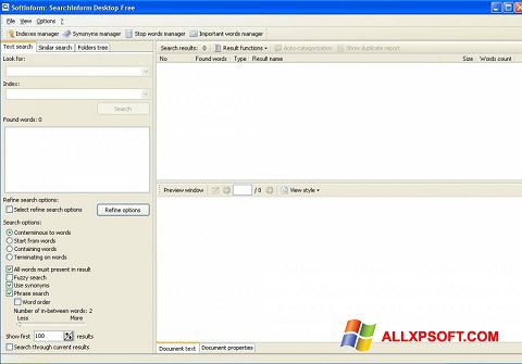 Снимак заслона SearchInform Windows XP