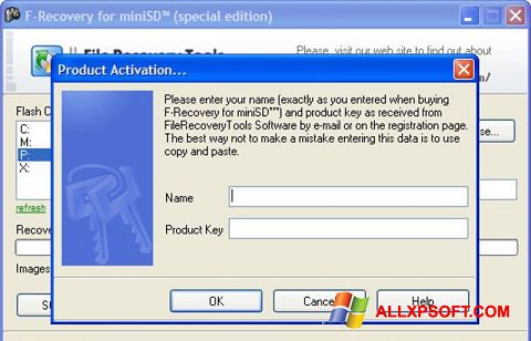 Снимак заслона F-Recovery SD Windows XP