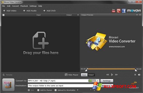 Снимак заслона Movavi Video Converter Windows XP
