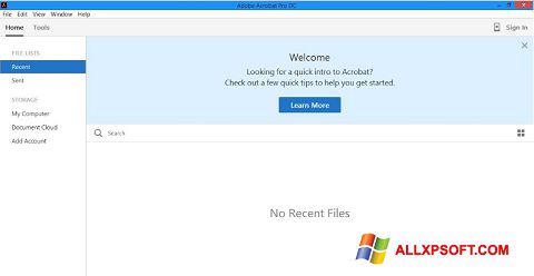 Снимак заслона Adobe Acrobat Pro DC Windows XP