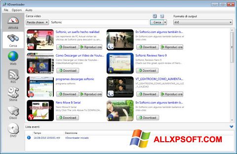 Снимак заслона VDownloader Windows XP