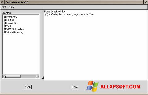 Снимак заслона PowerTweak Windows XP