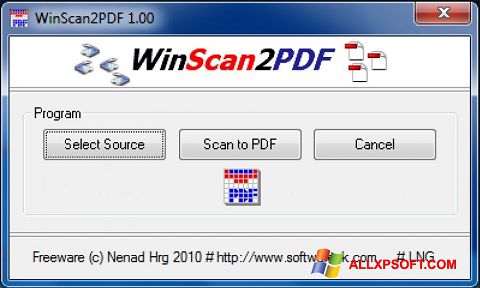 Снимак заслона WinScan2PDF Windows XP