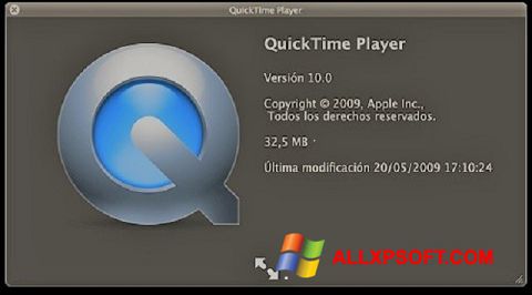 Снимак заслона QuickTime Windows XP