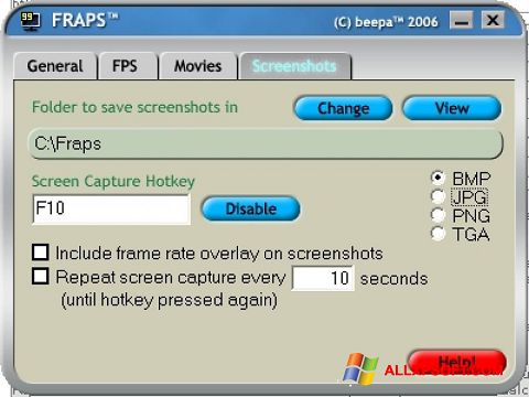 Снимак заслона Fraps Windows XP