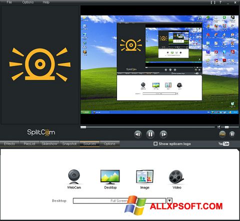 Снимак заслона SplitCam Windows XP